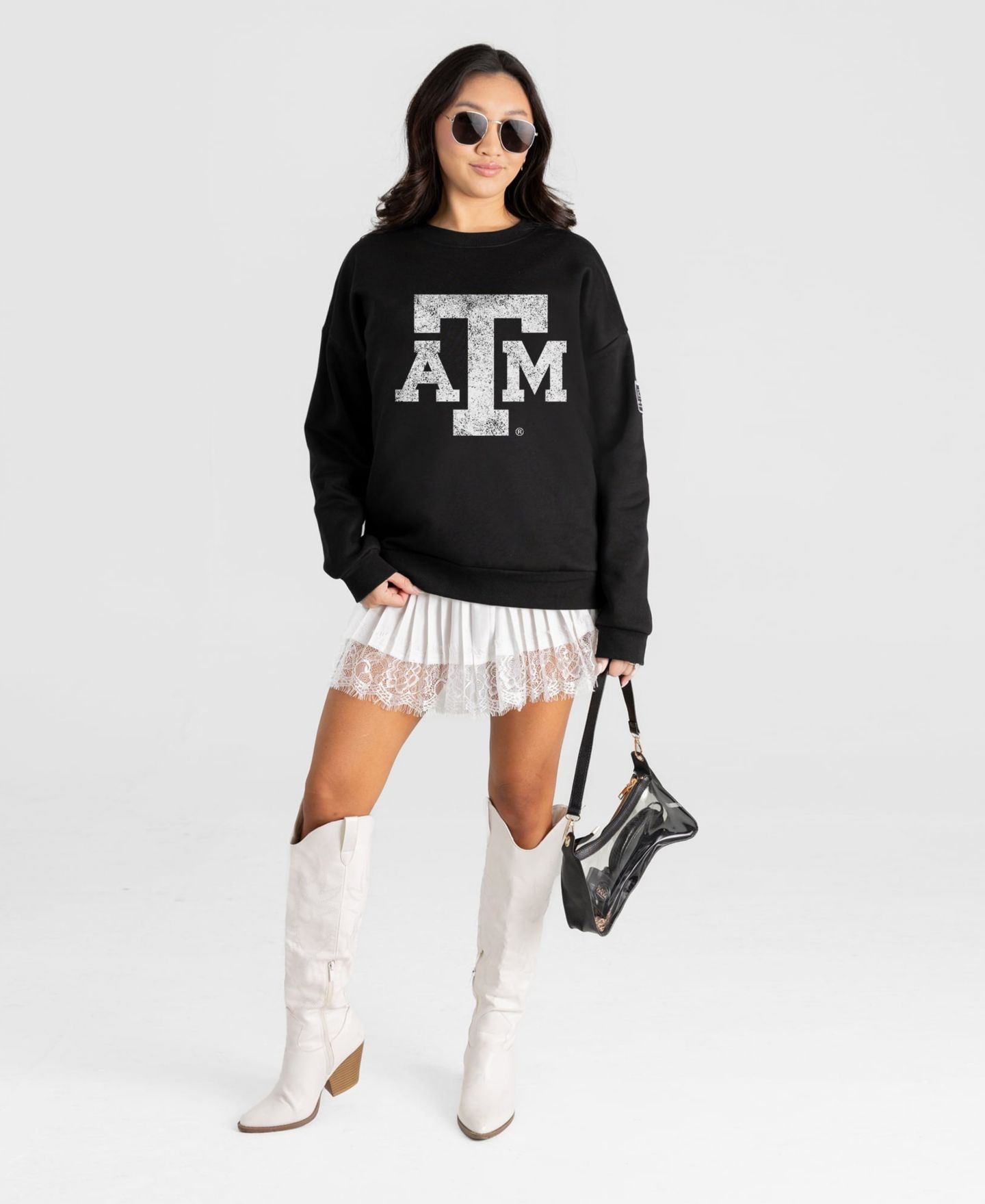 Женская толстовка Gameday Couture Black Texas A&M Aggies Bold Move Black Label Premium Drop Shoulder — фото 3