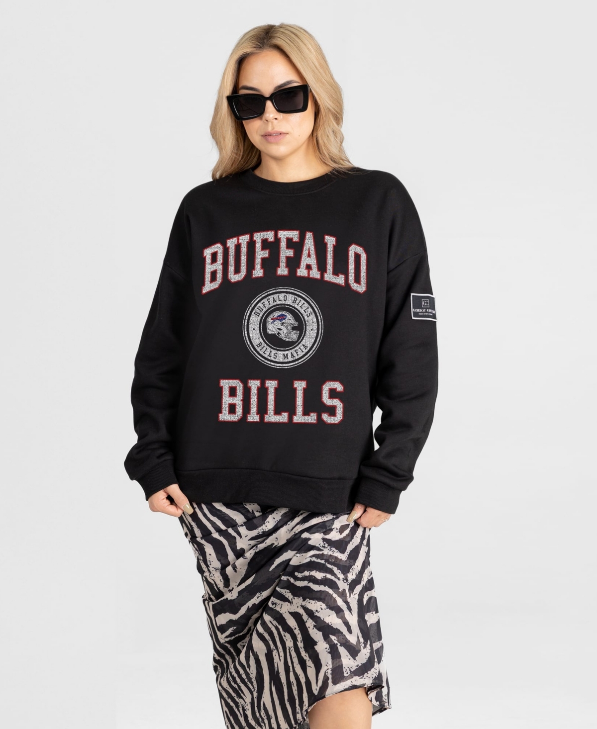 Gameday Couture Women's Black Buffalo Bills Fierce Flow Black Label Premium Drop Shoulder Sweatshirt - Black