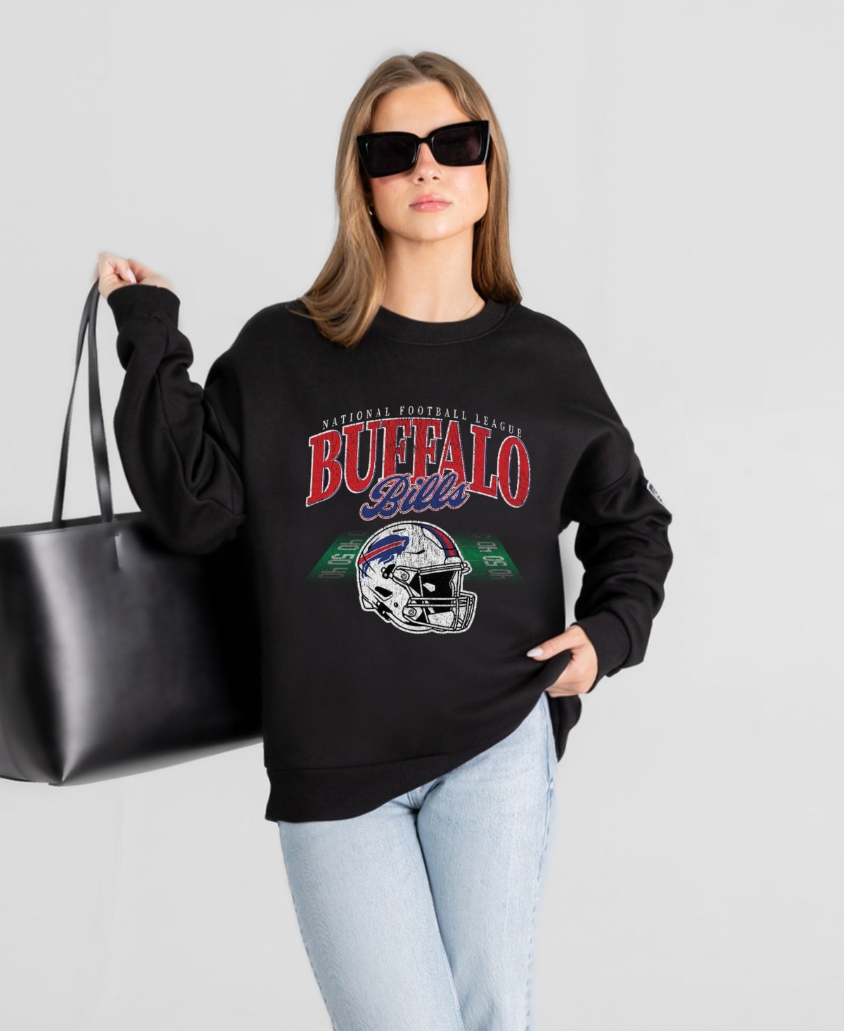 Gameday Couture Women's Black Buffalo Bills Field Focus Black Label Premium Drop Shoulder Sweatshirt - Black