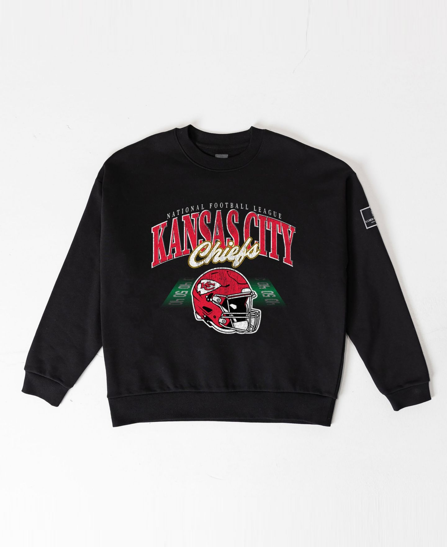 Женская толстовка Gameday Couture Black Kansas City Chiefs Field Focus Black Label Premium Drop Shoulder — фото 5