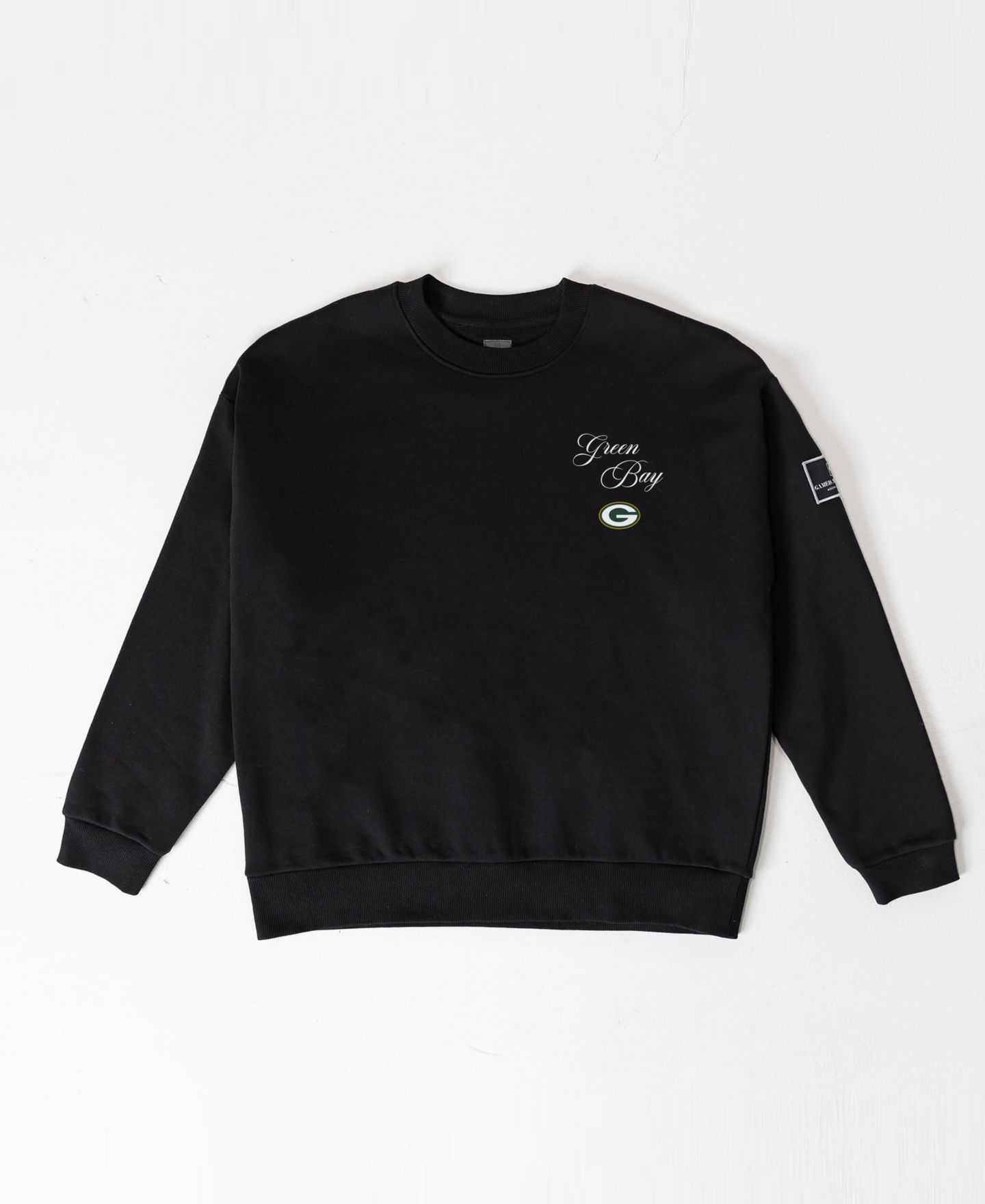 Женская толстовка Gameday Couture Black Green Bay Packers Classic Charm Black Label Premium Drop Shoulder — фото 5