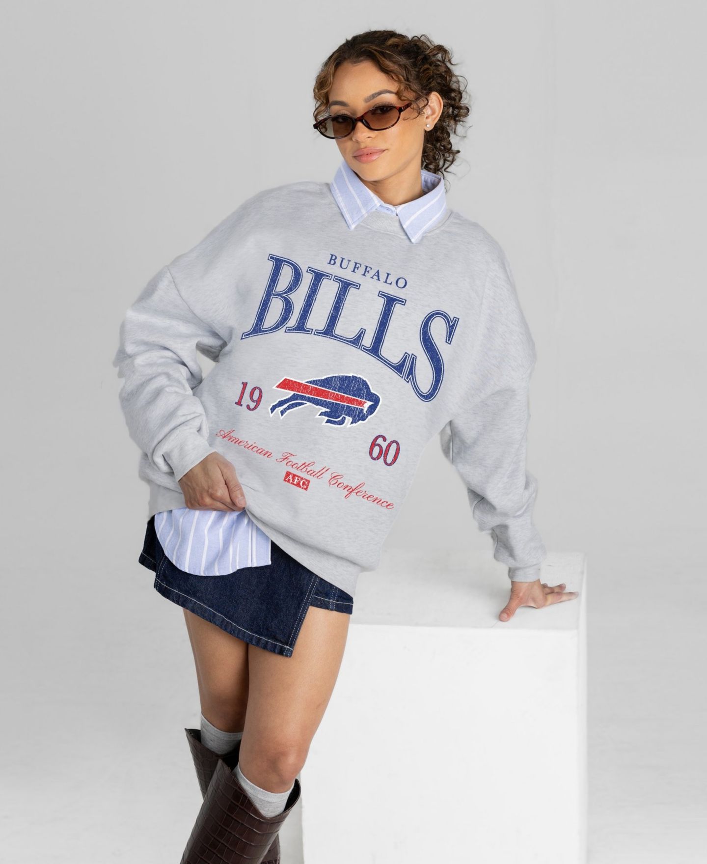 Женская толстовка Gameday Couture Ash Buffalo Bills Instant Classic Oversized Premium Drop Shoulder — фото 5
