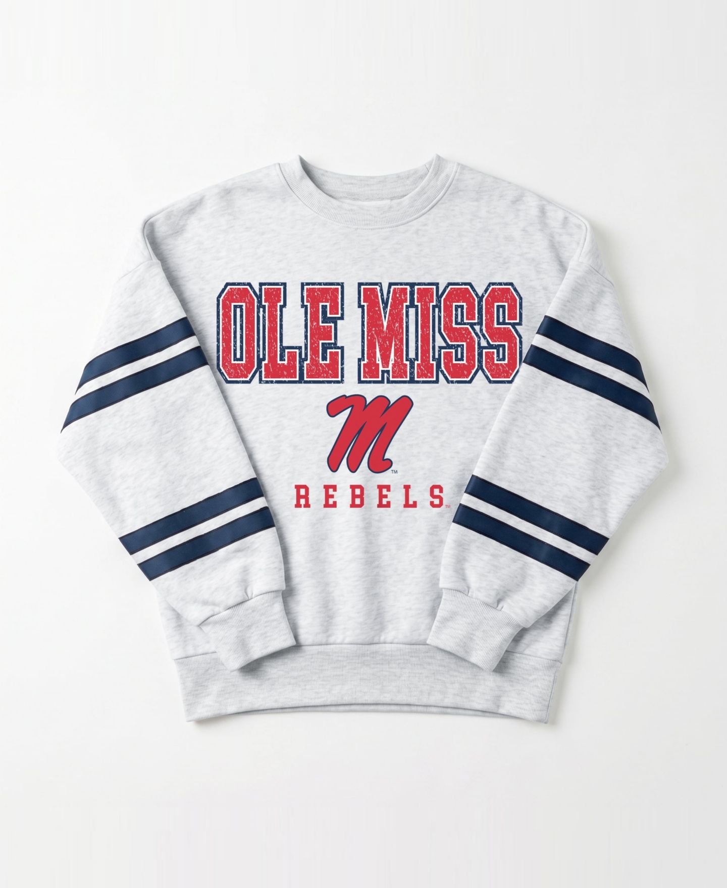 Женская толстовка Gameday Couture Ash Ole Miss Rebels Stadium Stripes Oversized Fleece — фото 6