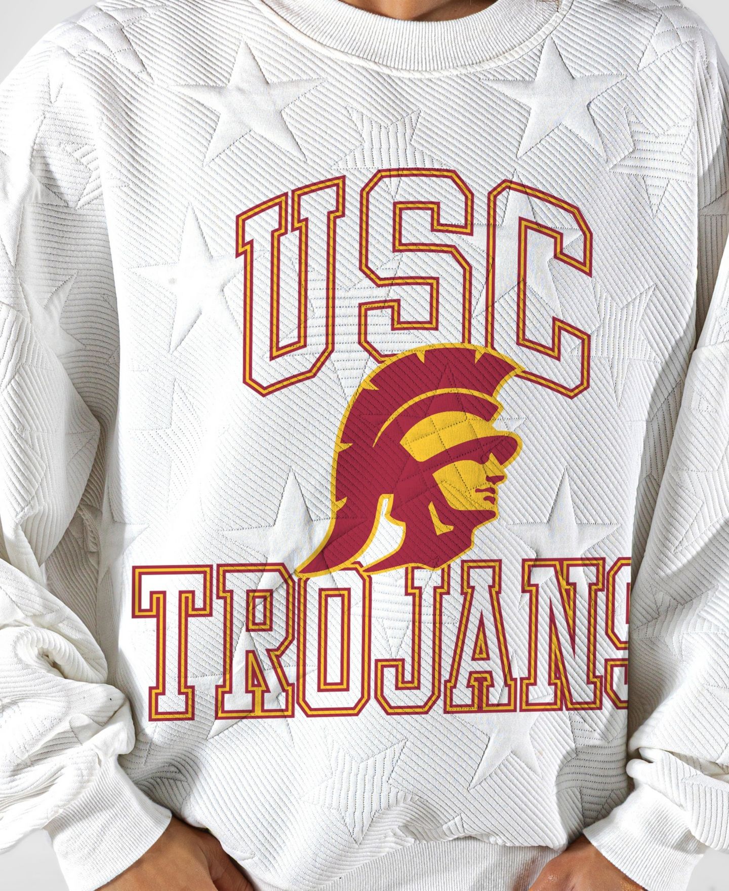 Женская толстовка Gameday Couture White USC Trojans Big Play Energy Tonal Star Embossed — фото 5