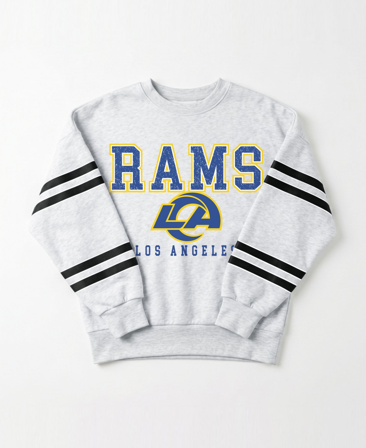 Женская толстовка Gameday Couture Ash Los Angeles Rams Stadium Stripes Oversized Fleece — фото 6
