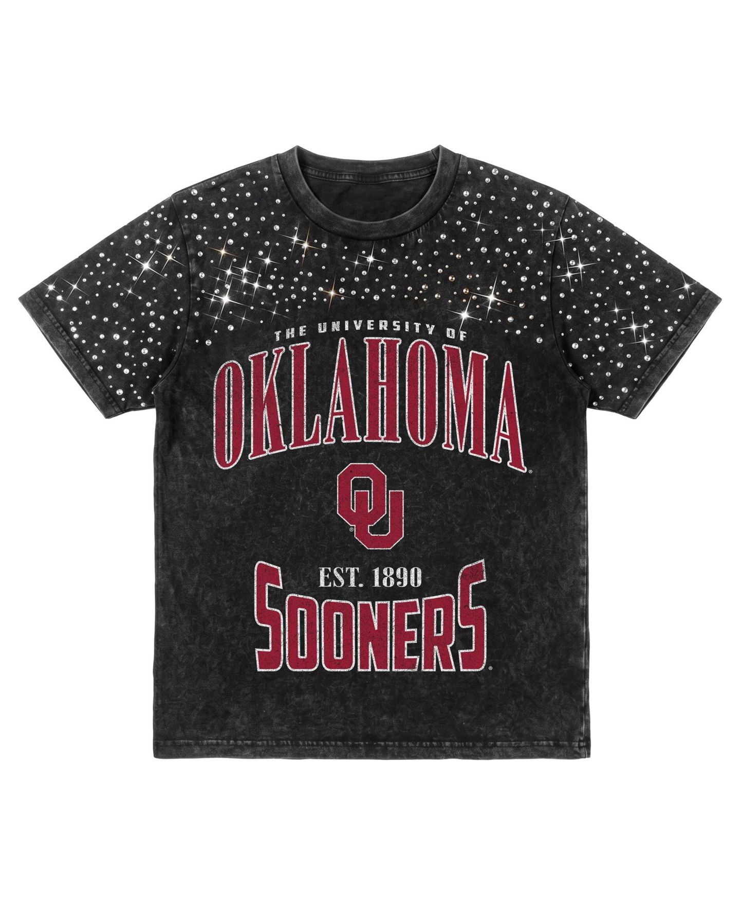 Женская футболка Gameday Couture Black Oklahoma Sooners In the Zone Washed Micro Rhinestone — фото 6
