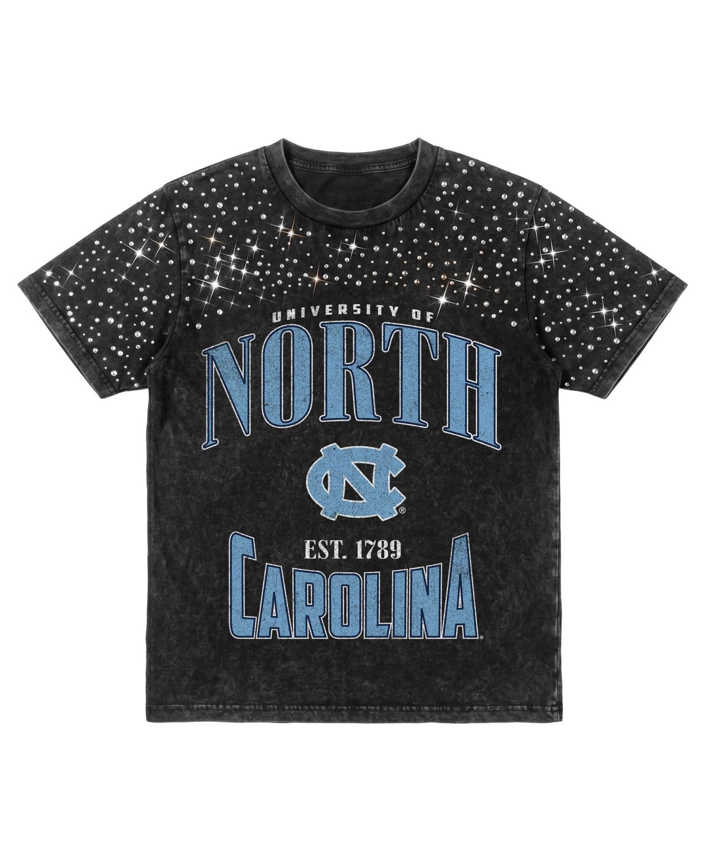 Женские футболки Gameday Couture Black North Carolina Tar Heels In the Zone Washed Micro Rhinestone — фото 6