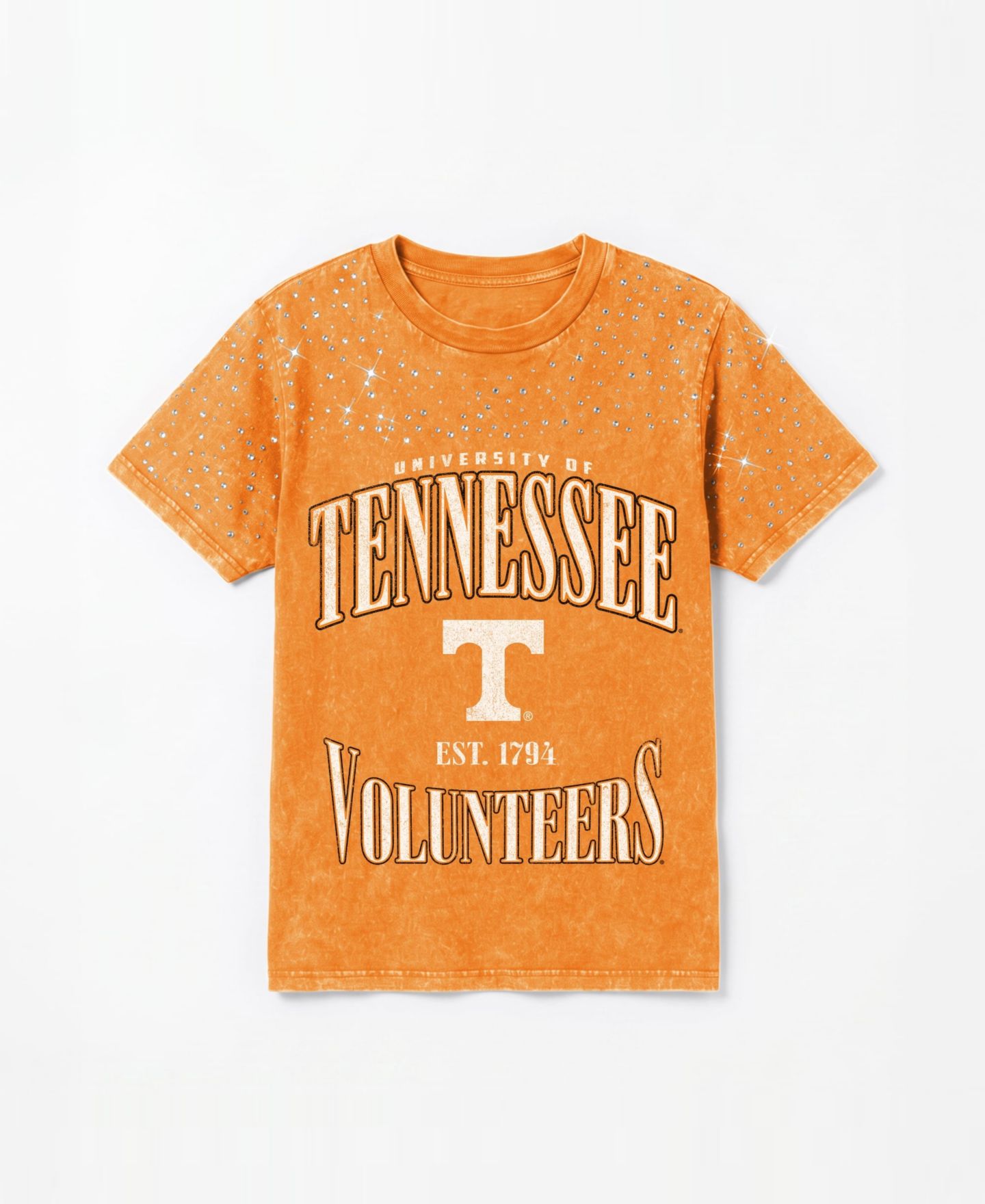 Женская футболка Gameday Couture Tennessee Orange Tennessee Volunteers Sparkle Score Washed Micro Rhinestone — фото 6
