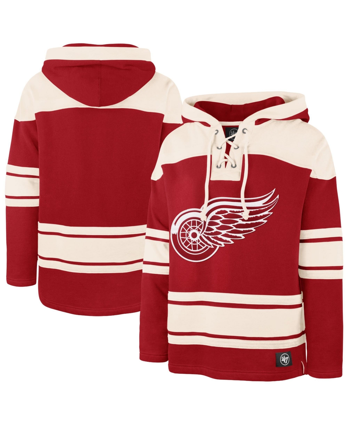 '47 Brand Men's Red Detroit Red Wings Superior Lacer Hoodie - Red