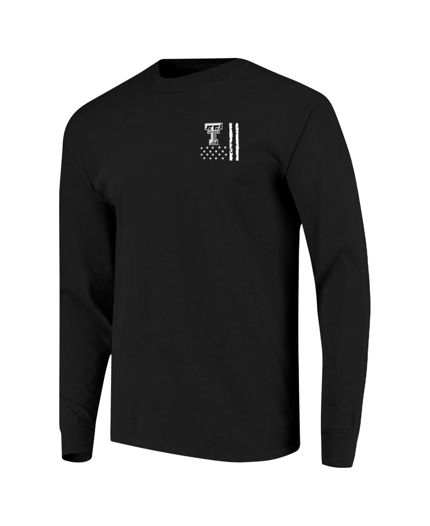 Мужская футболка Image One Black Texas Tech Red Raiders OHT Camo Overlay Comfort Colors Long-Sleeve — фото 2