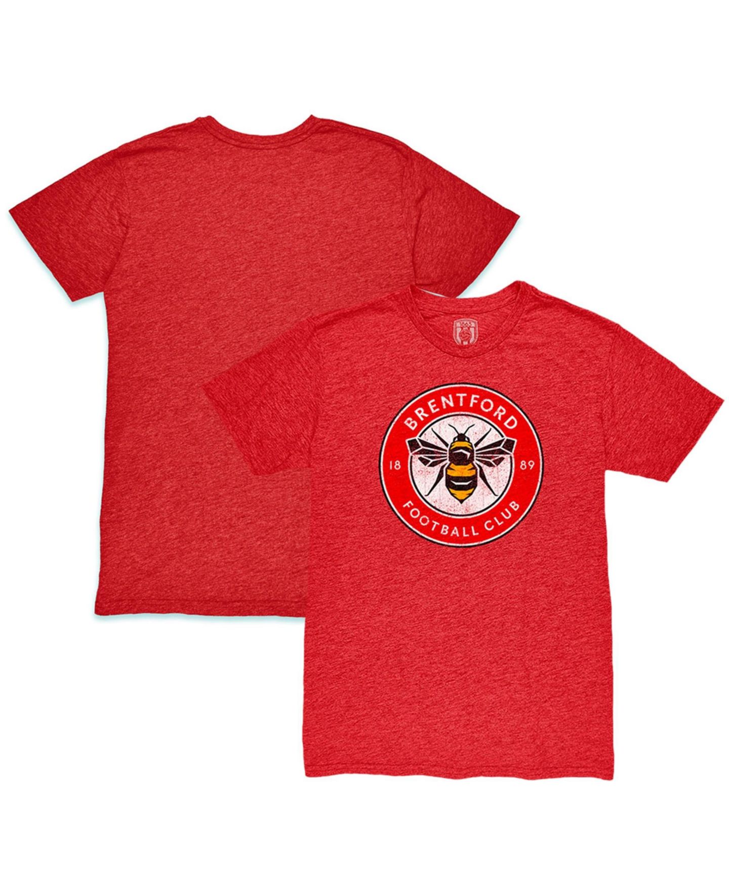 Мужская футболка 1863FC Red Brentford FC Color Crest Mock Twist Tri-Blend — фото 1