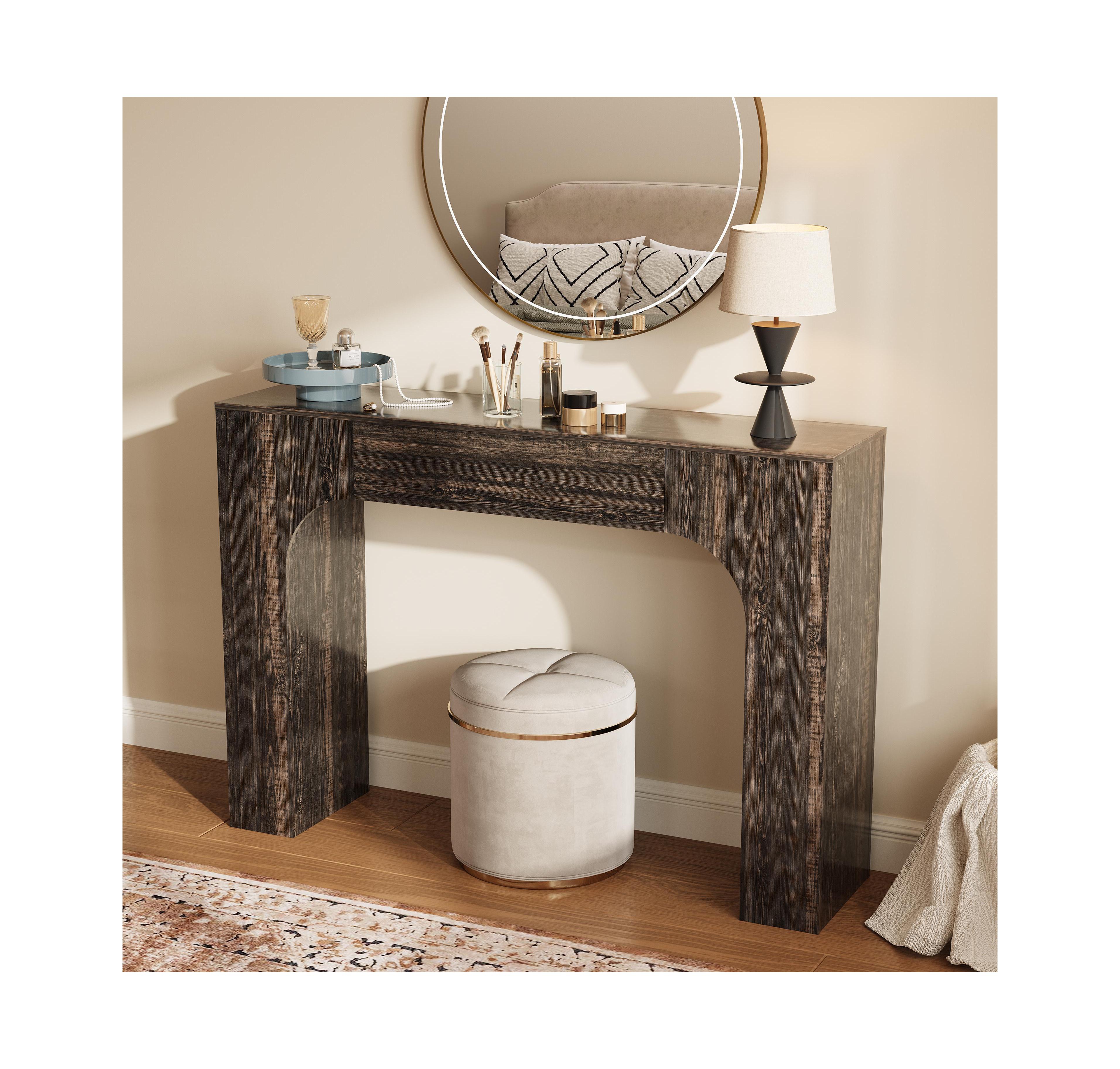 homfan Farmhouse Console Table, 47" Narrow Wooden Entryway Sofa Table, Wood Accent Table for Hallway, Foyer, Behind Couch Living Room