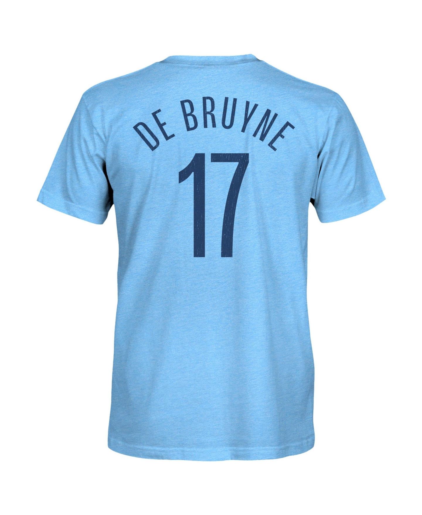 Мужская футболка 1863FC Kevin De Bruyne Sky Blue Manchester City Player Name & Number Twisted Tri-Blend Slub — фото 3