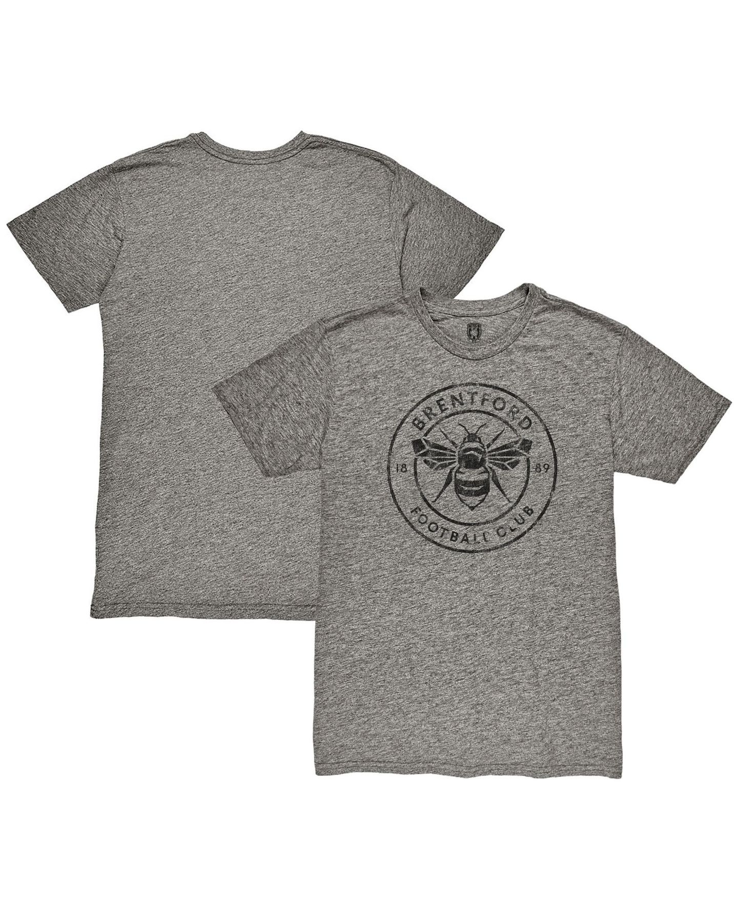 Мужская футболка 1863FC Heather Gray Brentford FC Mono Badge Vintage Tri-Blend — фото 1