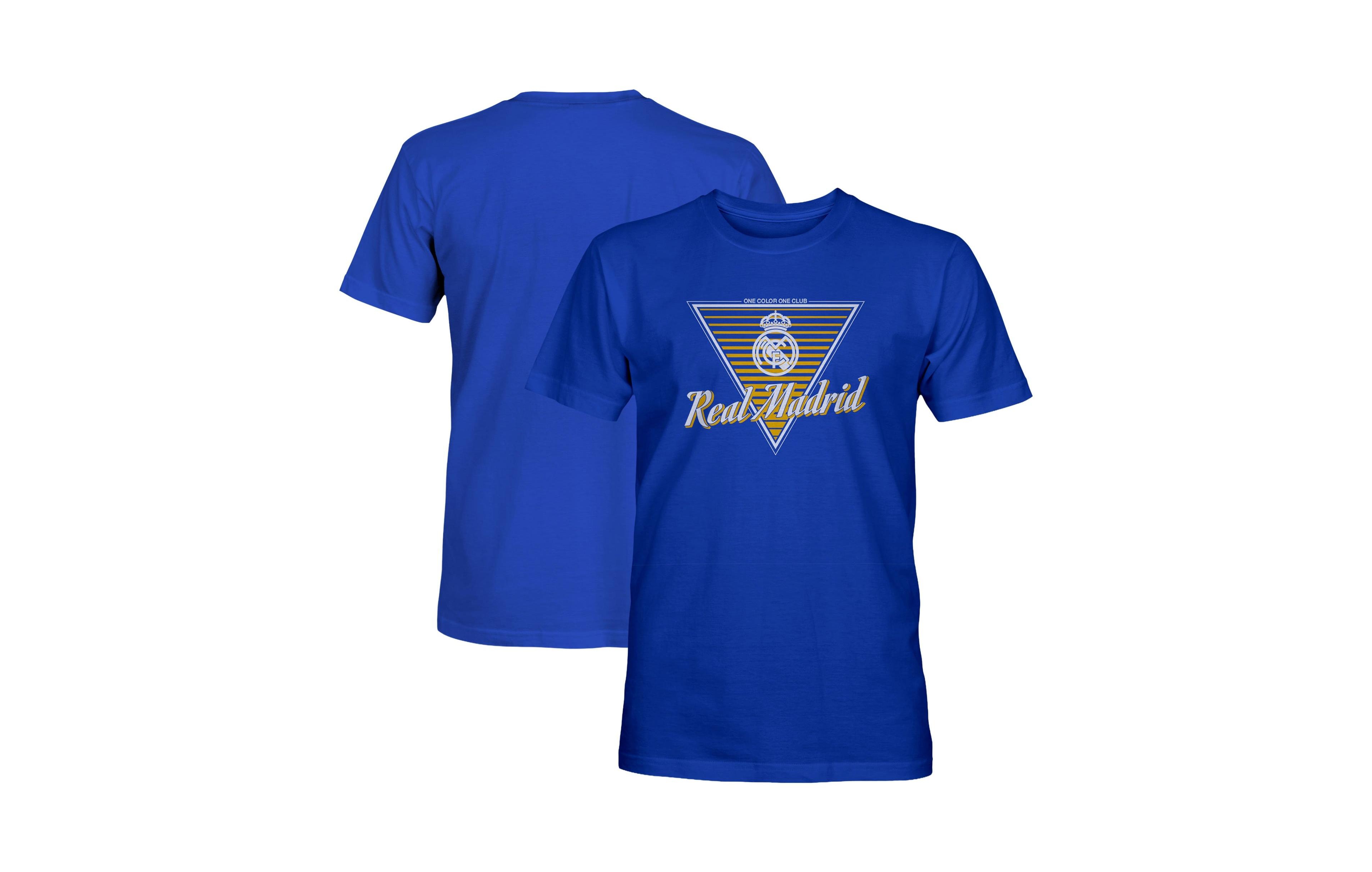 1863FC Men's Blue Real Madrid Triangle Cotton T-Shirt