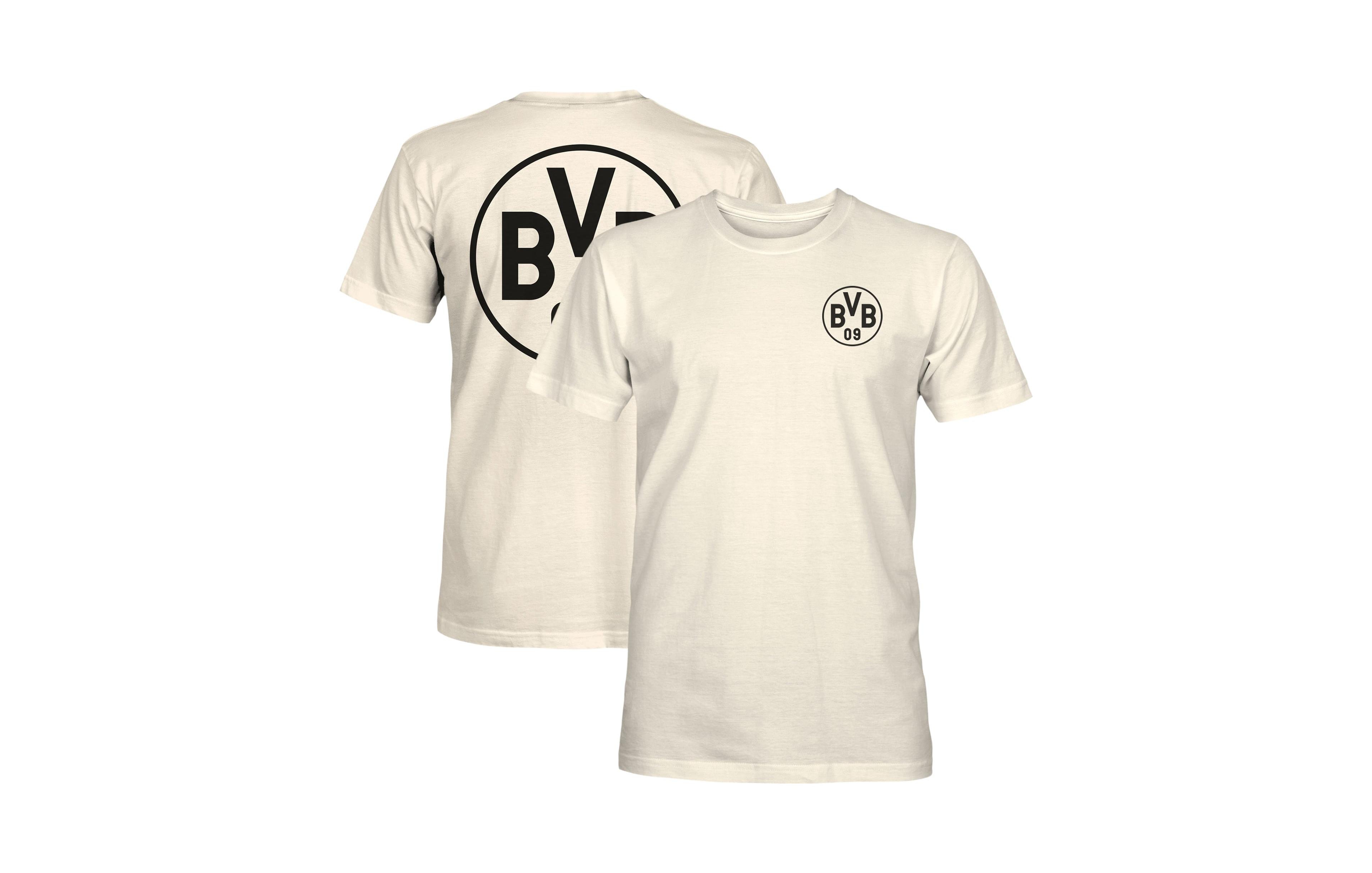 1863FC Men's Cream Borussia Dortmund Big Logo Heavyweight T-Shirt