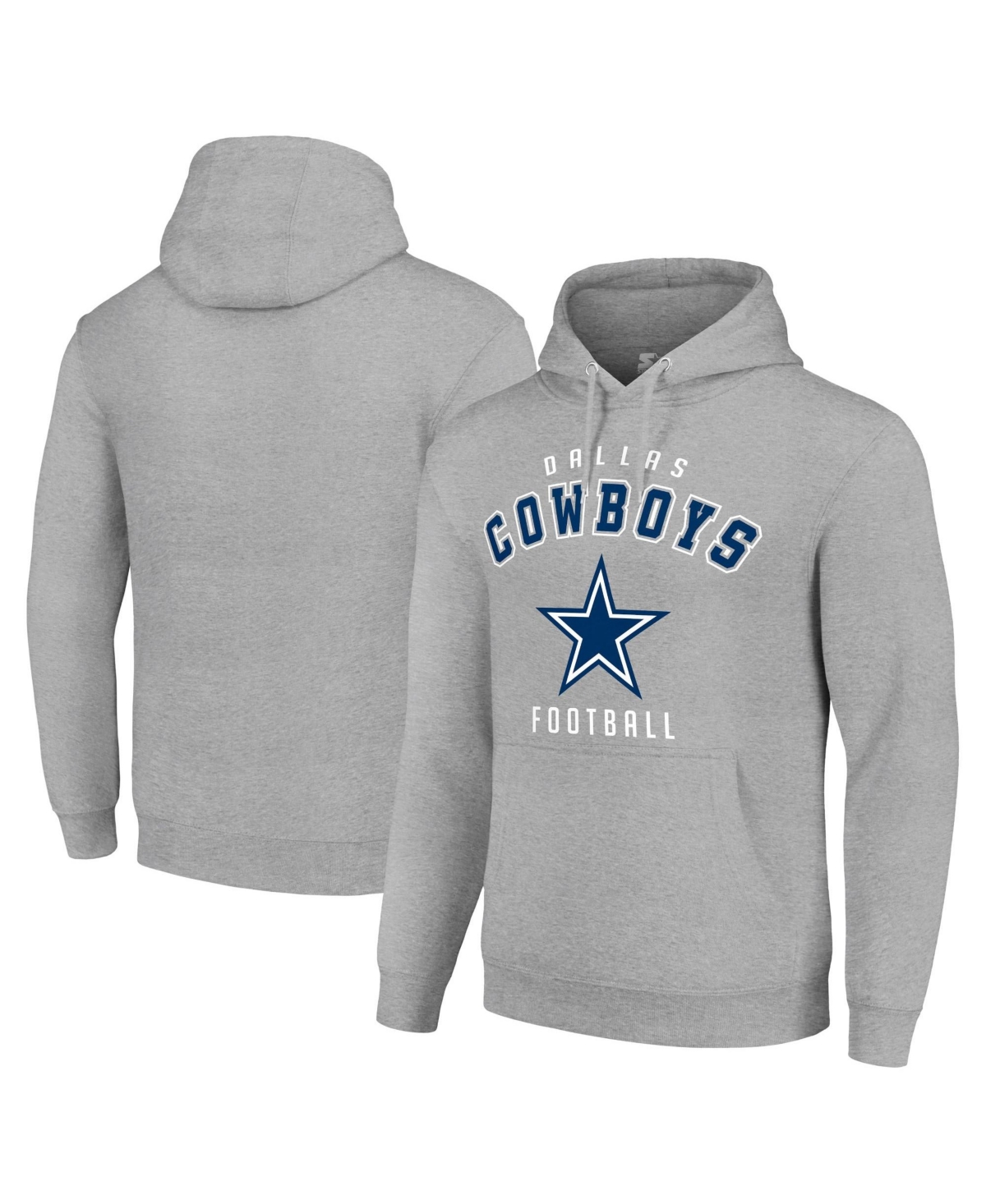 Starter Men's and Women's Heather Gray Dallas Cowboys Logo Pullover Hoodie - Heather Gray