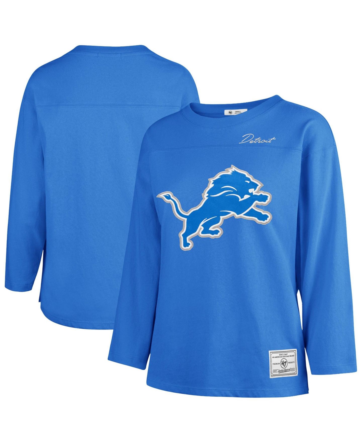 Женская футболка '47 Brand Blue Detroit Lions Game Nod Timeless Long-Sleeve — фото 1