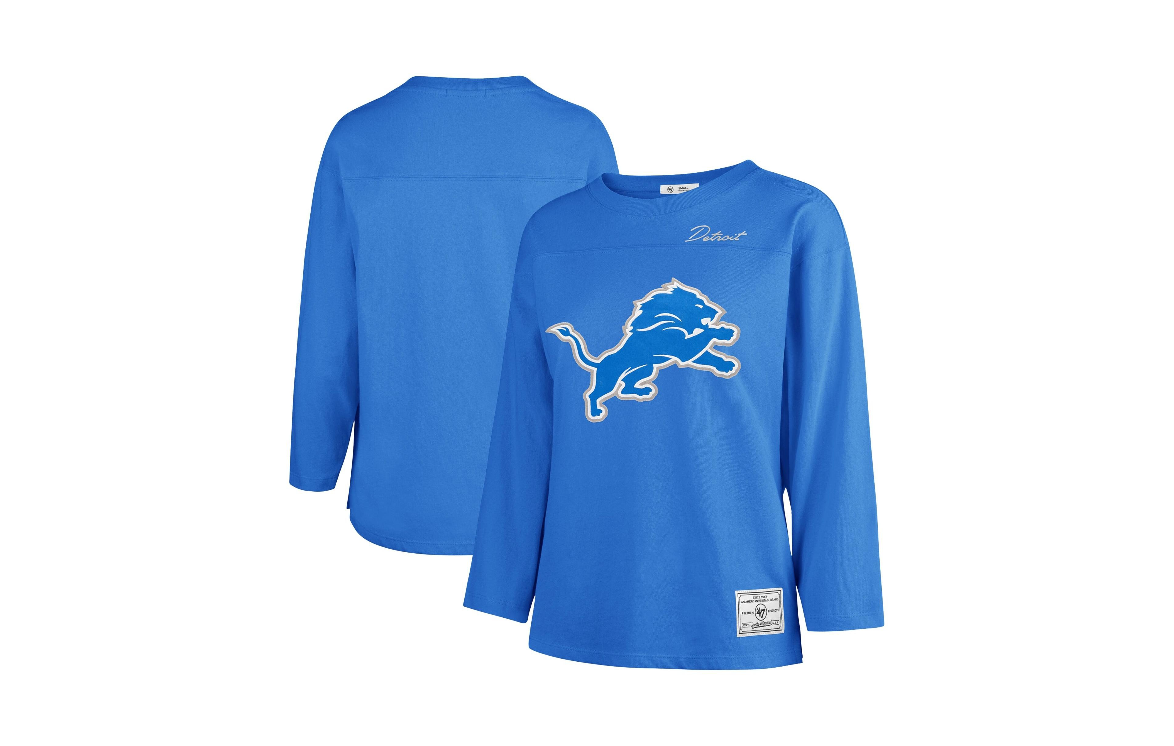 '47 Brand Women's Blue Detroit Lions Game Nod Timeless Long-Sleeve T-Shirt