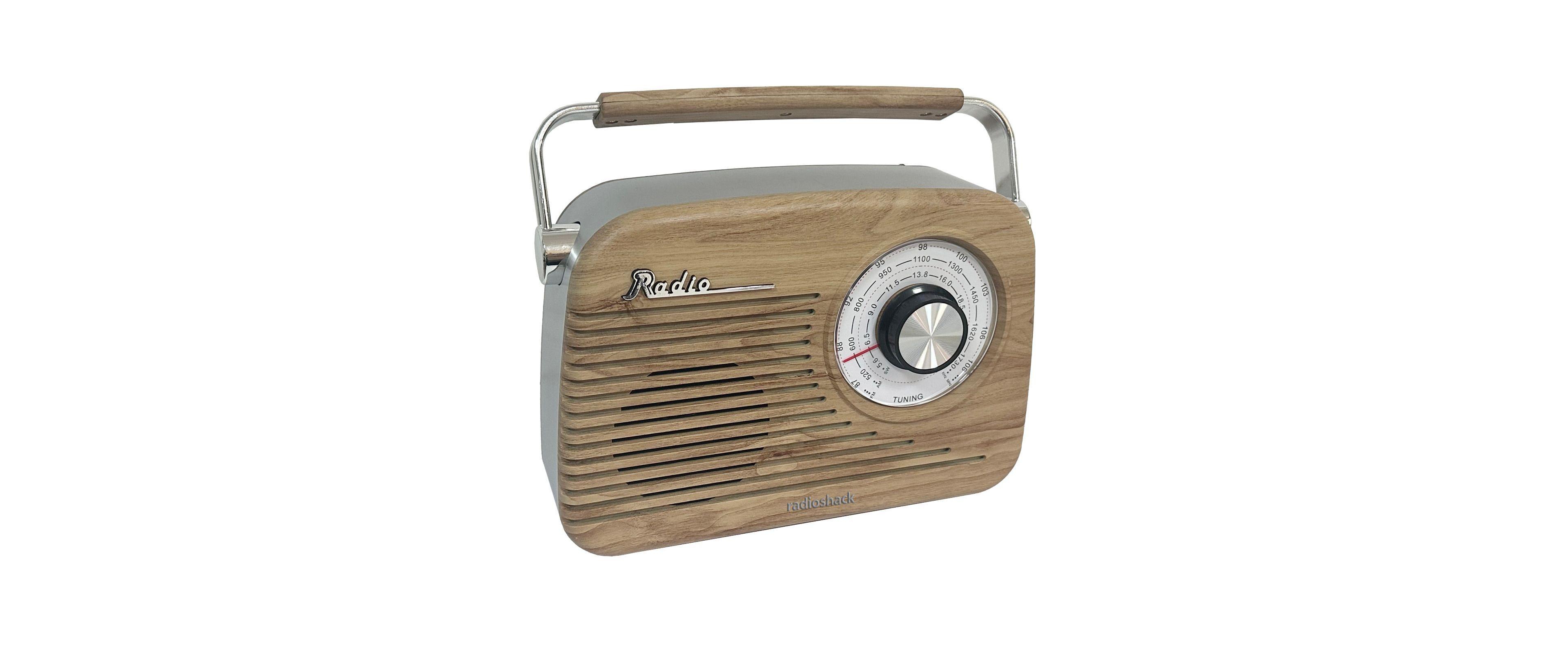RadioShack Retro Rechargeable 3-Band Fm Am Sw Radio with Bluetooth, Usb and Tf Card Playback