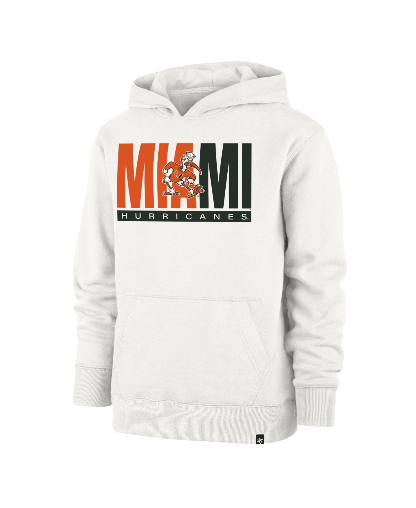 Детское худи '47 Brand Cream Miami Hurricanes Block Text Pullover — фото 2
