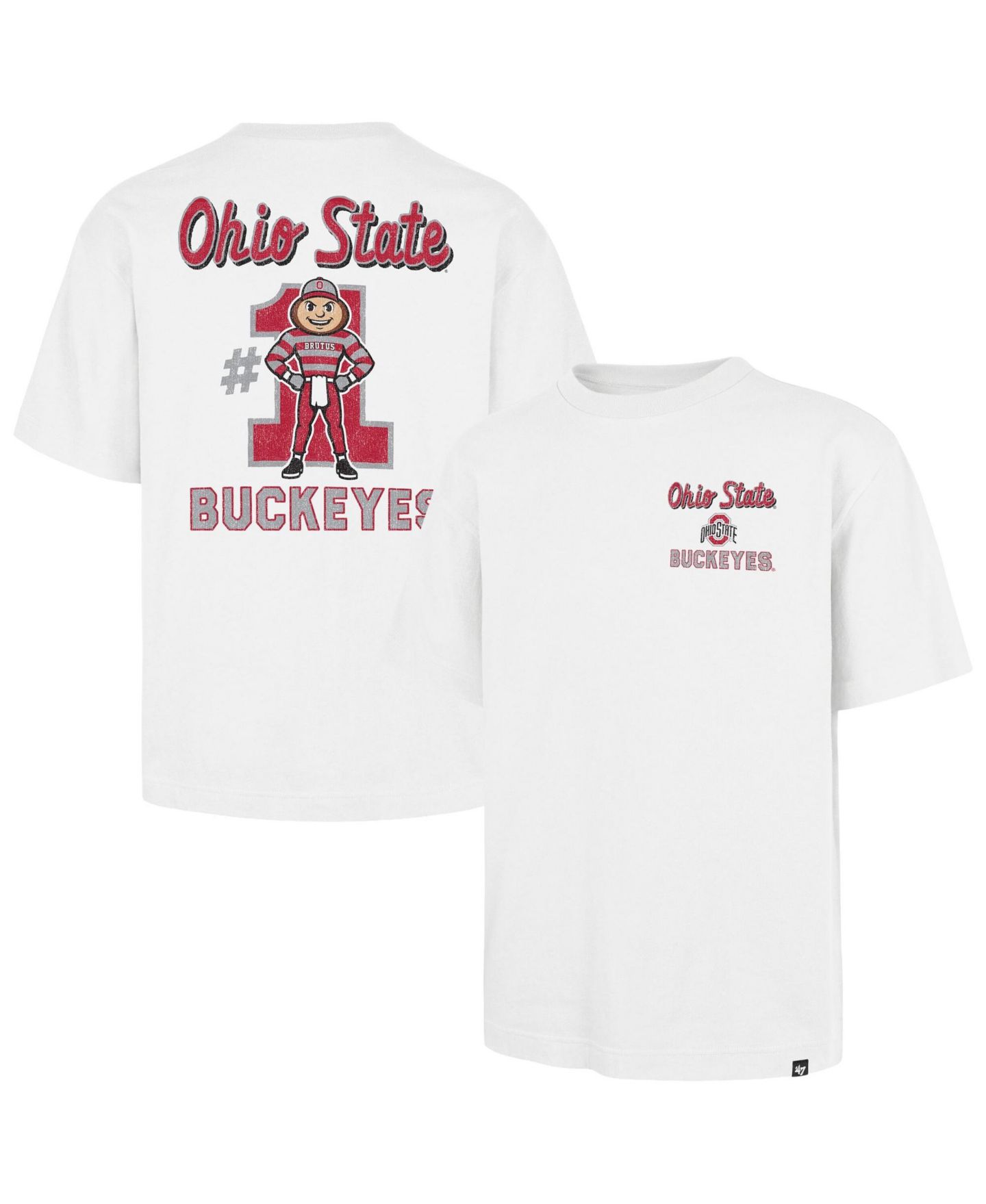 Мужская футболка '47 Brand White Ohio State Buckeyes 1 Mascot Foundation — фото 1
