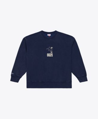 Men's Navy Indianapolis Colts Core Essentials Micro Logo Fleece Sweatshirt