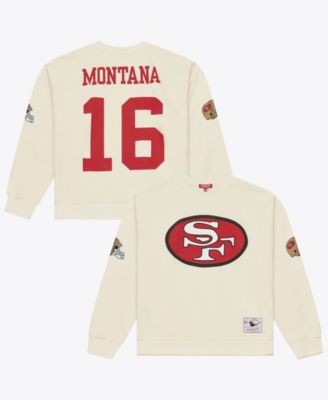 Women's Joe Montana Cream San Francisco 49ers Name & Number Sweatshirt