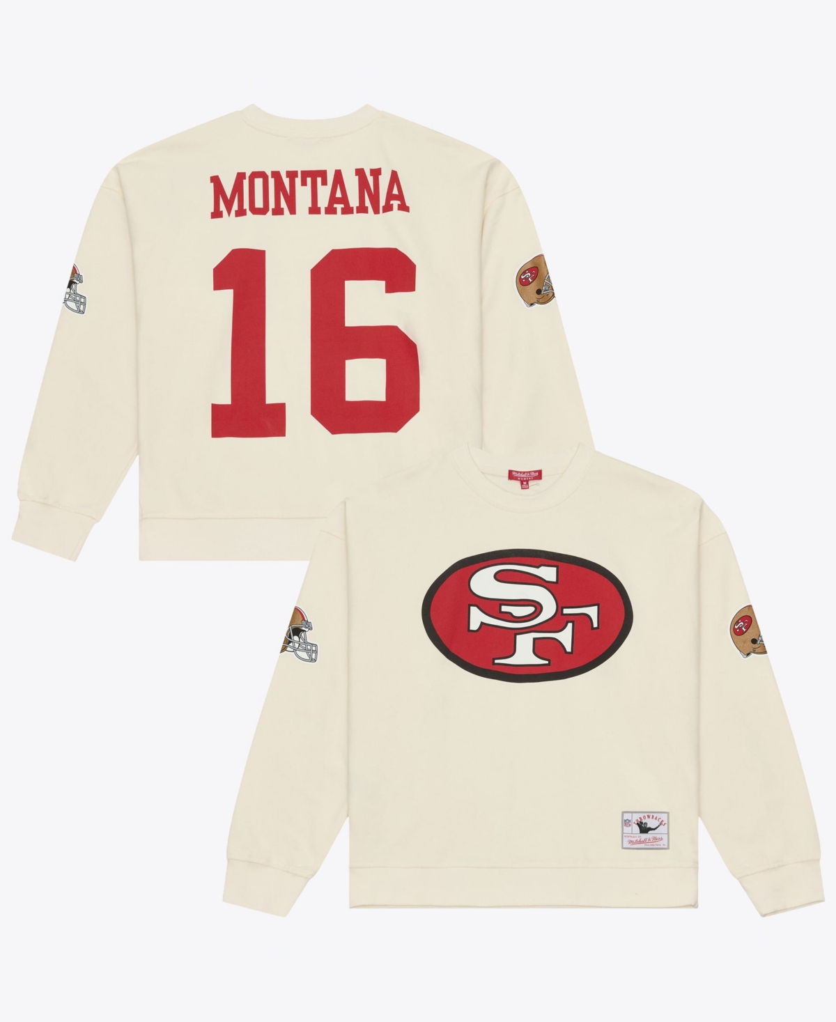 Mitchell & Ness Women's Joe Montana Cream San Francisco 49ers Name & Number Sweatshirt - Cream
