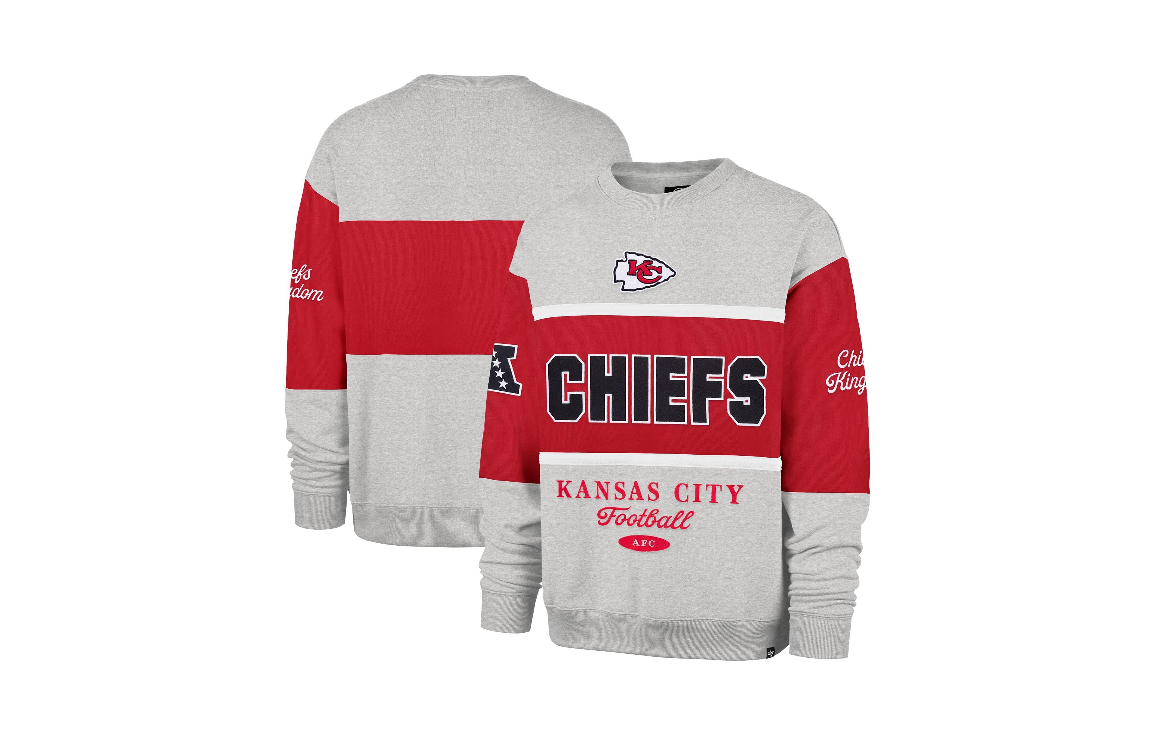 '47 Brand Men's Red/Heather Gray Kansas City Chiefs Blockfield Maximalist Sweatshirt