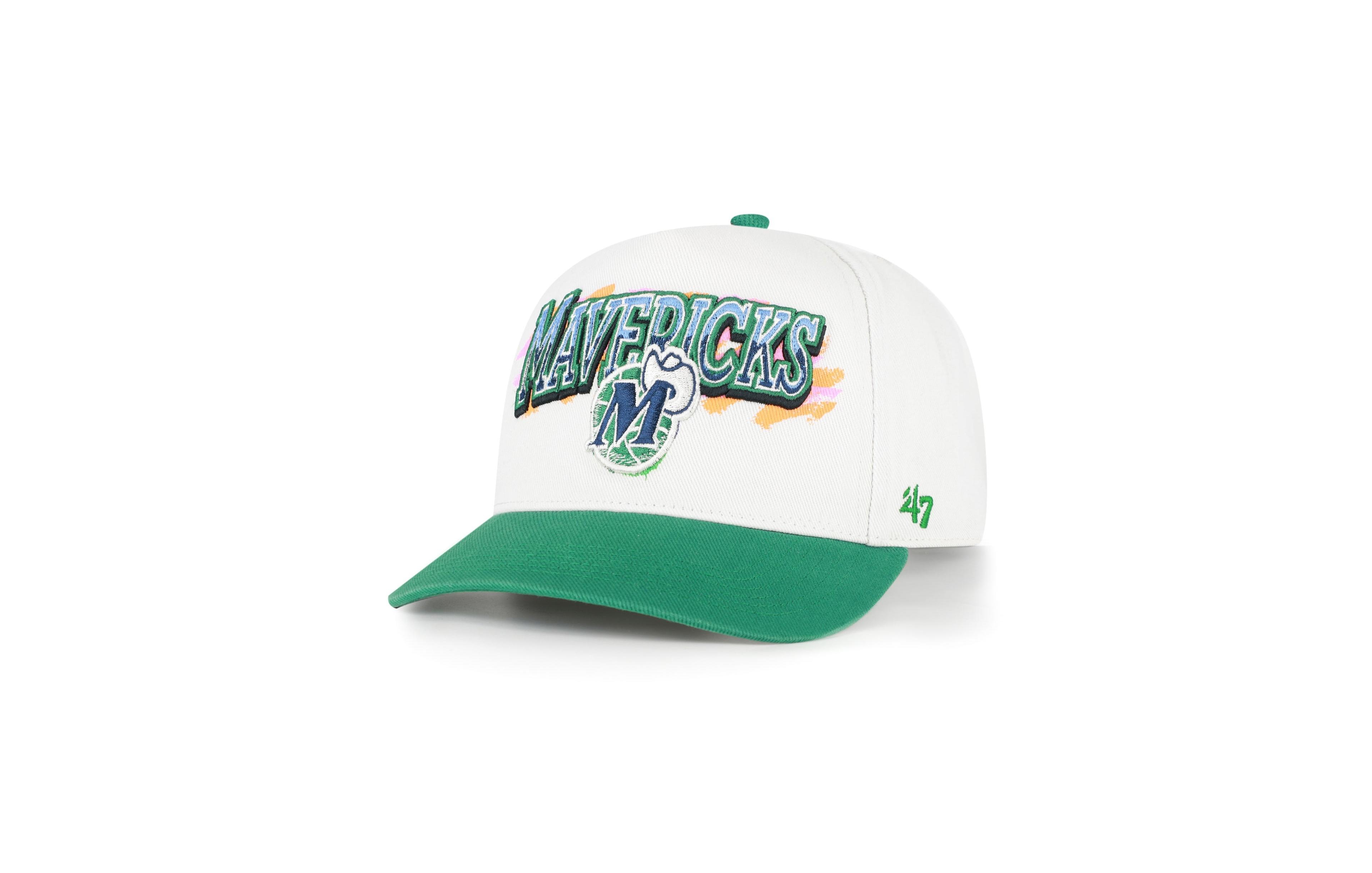 '47 Brand Men's Cream/Green Dallas Mavericks City Paint Hitch Adjustable Hat