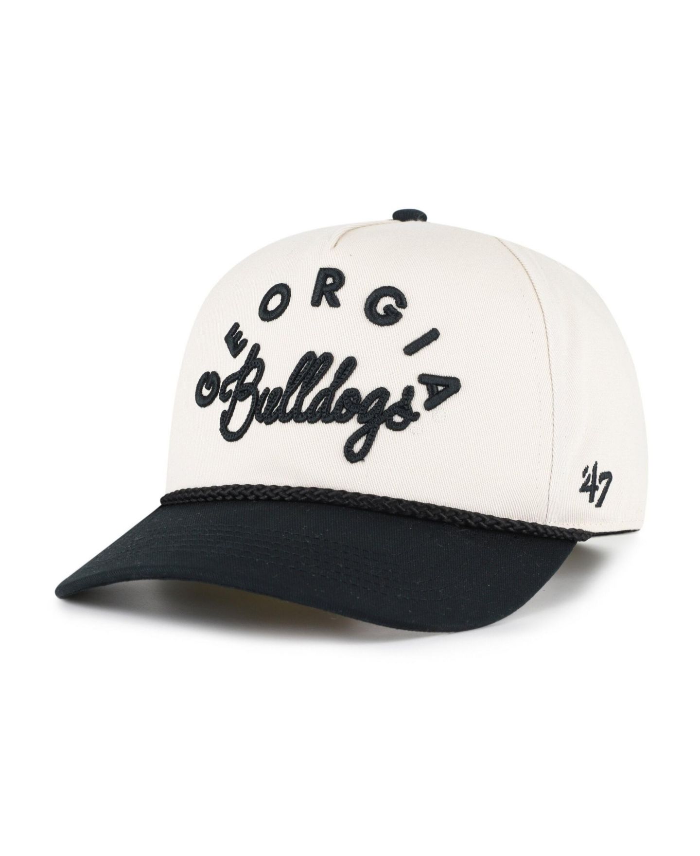 Женская кепка '47 Brand Cream/Black Georgia Bulldogs Rope Script Hitch Adjustable Hat — фото 1