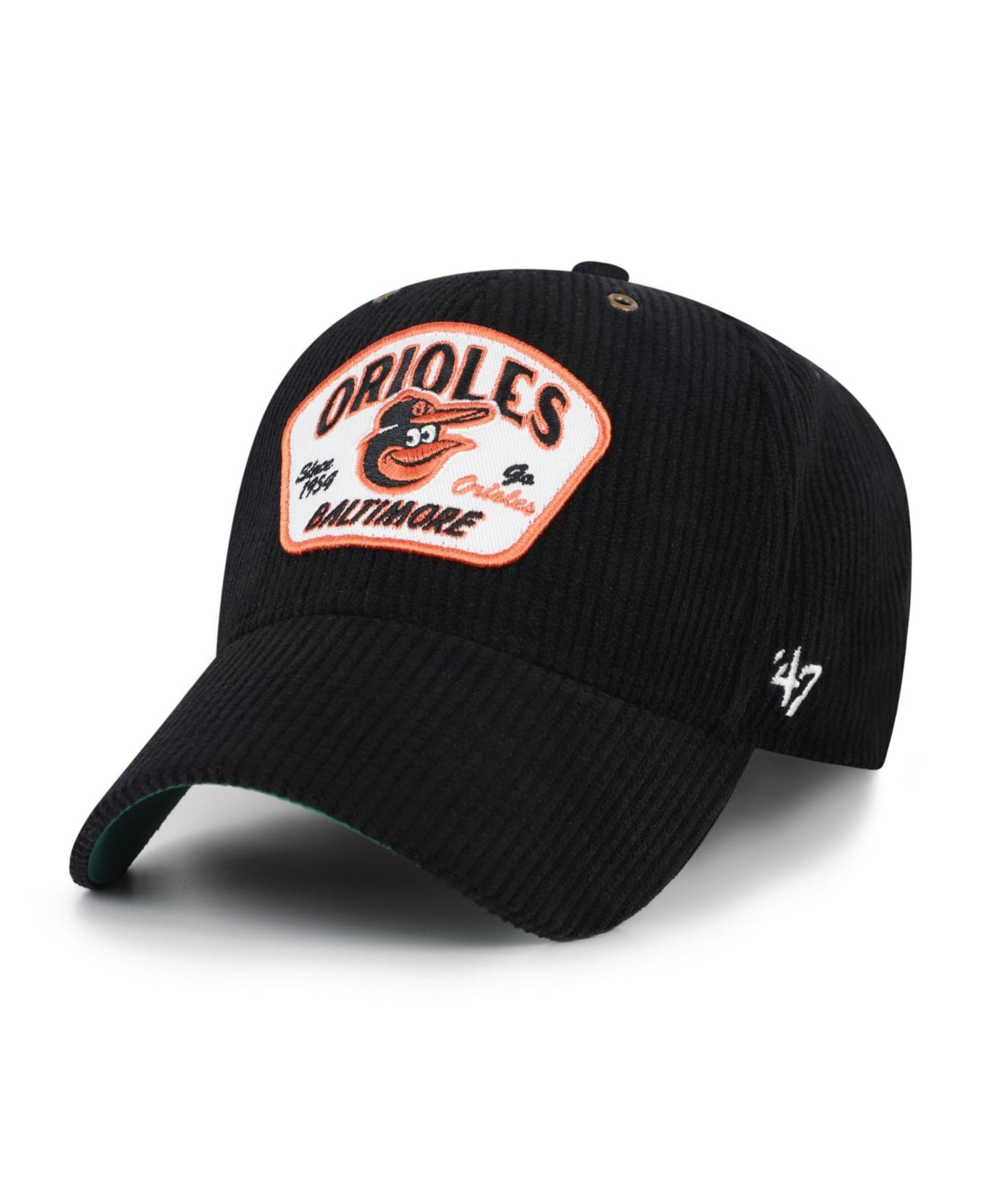 Кепка '47 Brand Black Baltimore Orioles Accordia Corduroy MVP Adjustable Hat — фото 1