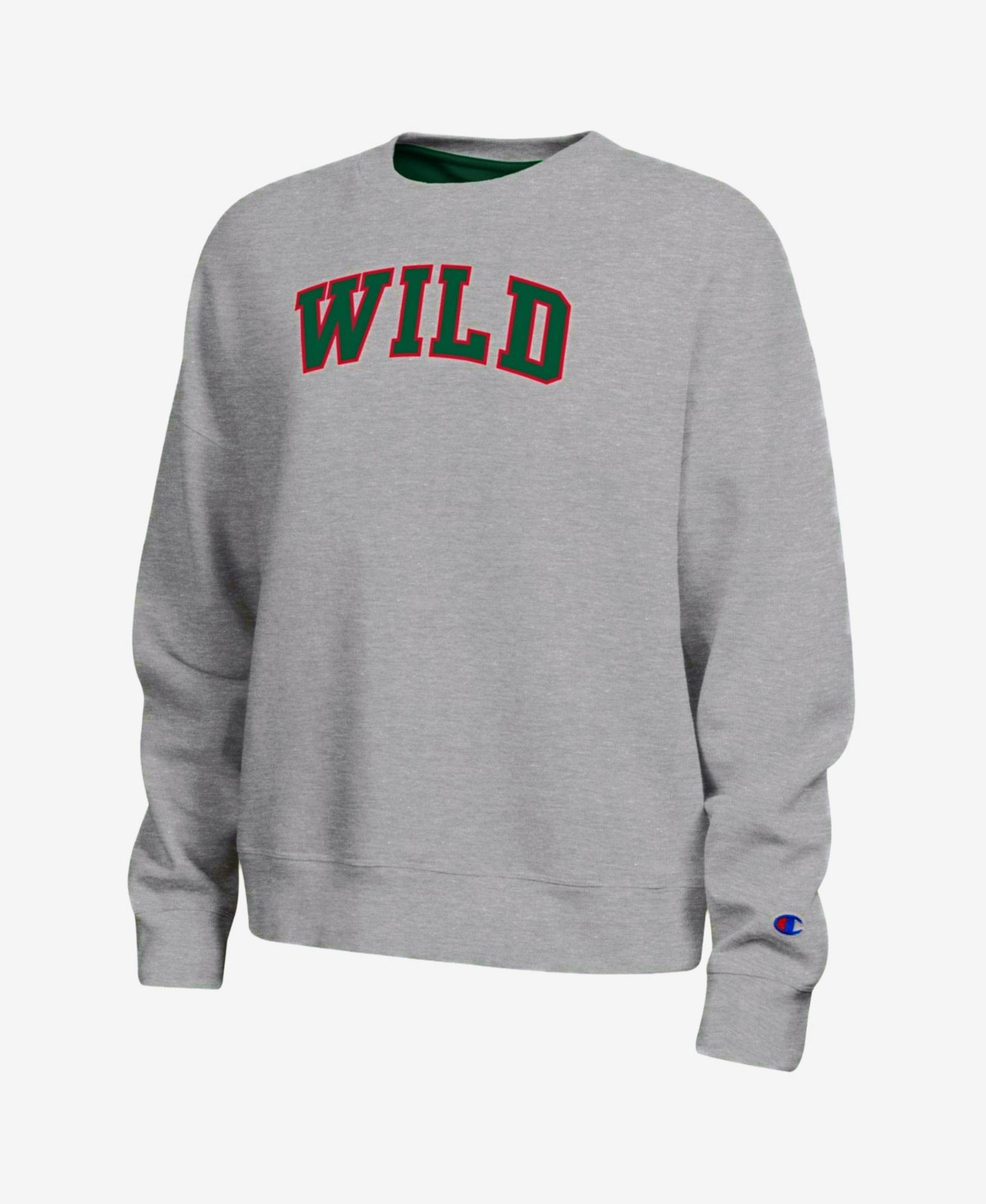 Женская толстовка Champion Heather Gray Minnesota Wild Applique Crewneck — фото 5