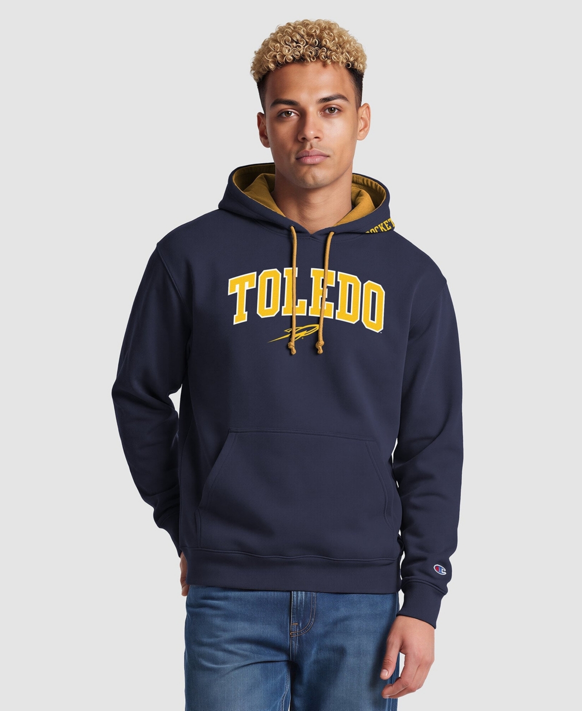 Champion Men's Navy/Gold Toledo Rockets Contrast Hoodie - Navy, Gold