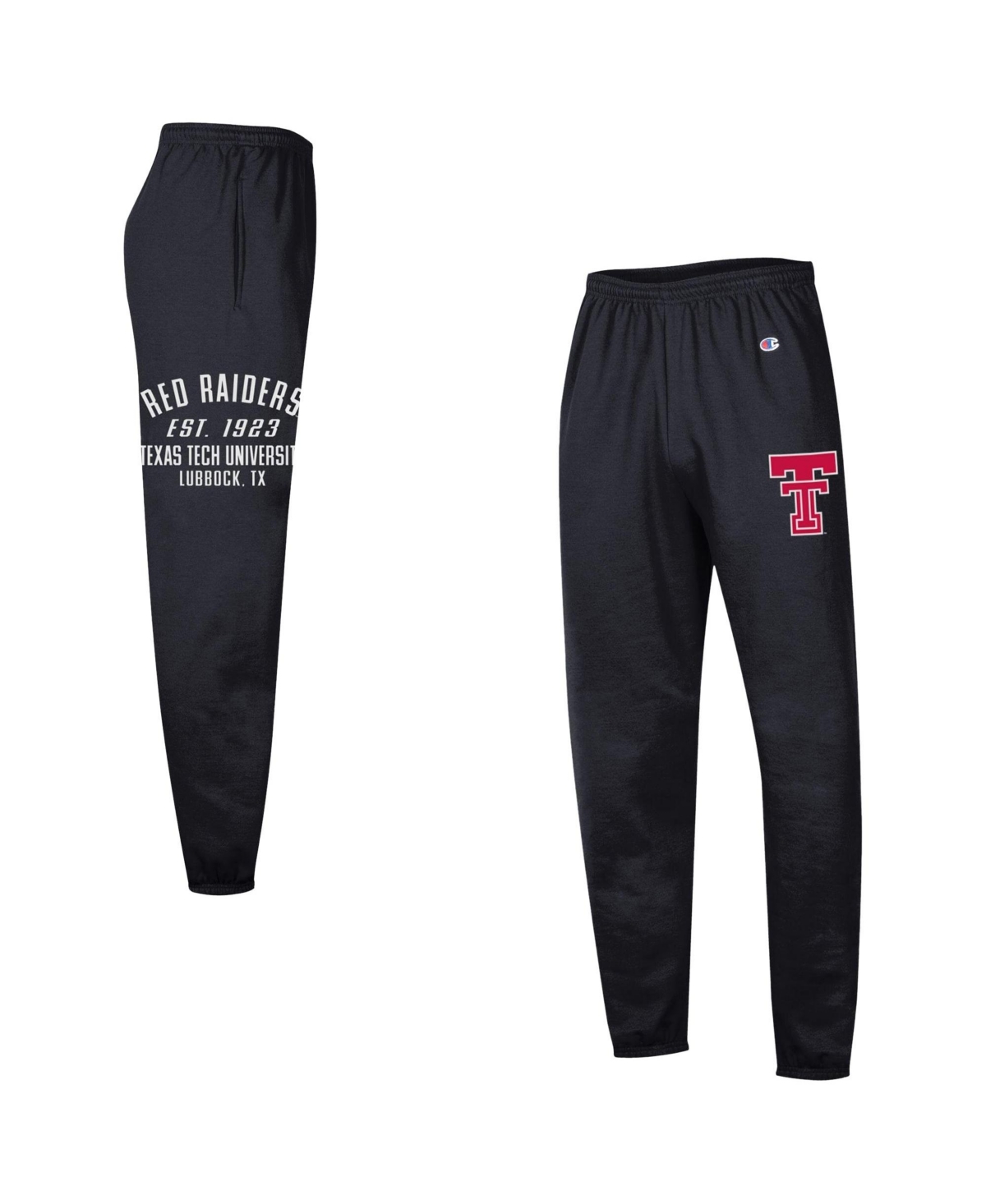 Champion Men's Black Texas Tech Red Raiders Powerblend Banded Fleece Sweatpants - Black