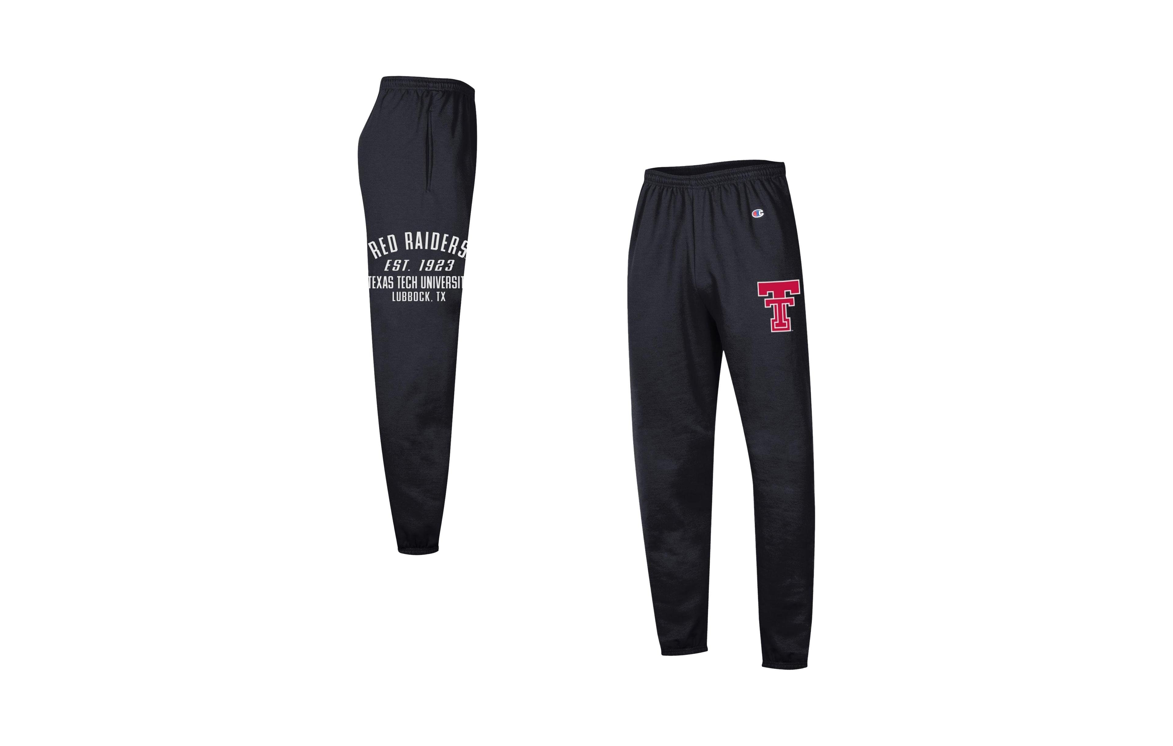 Champion Men's Black Texas Tech Red Raiders Powerblend Banded Fleece Sweatpants