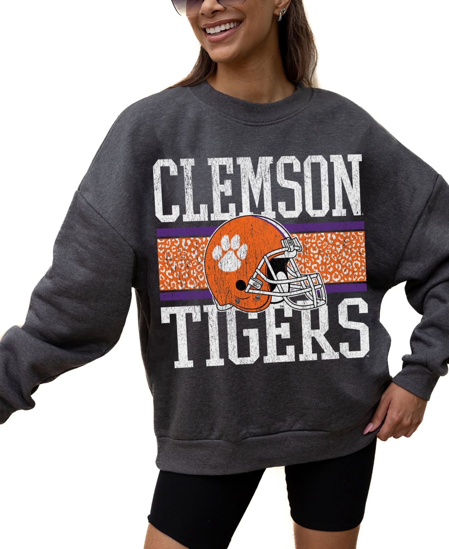 Женская толстовка Gameday Couture Charcoal Clemson Tigers Premium Fleece Pullover — фото 2