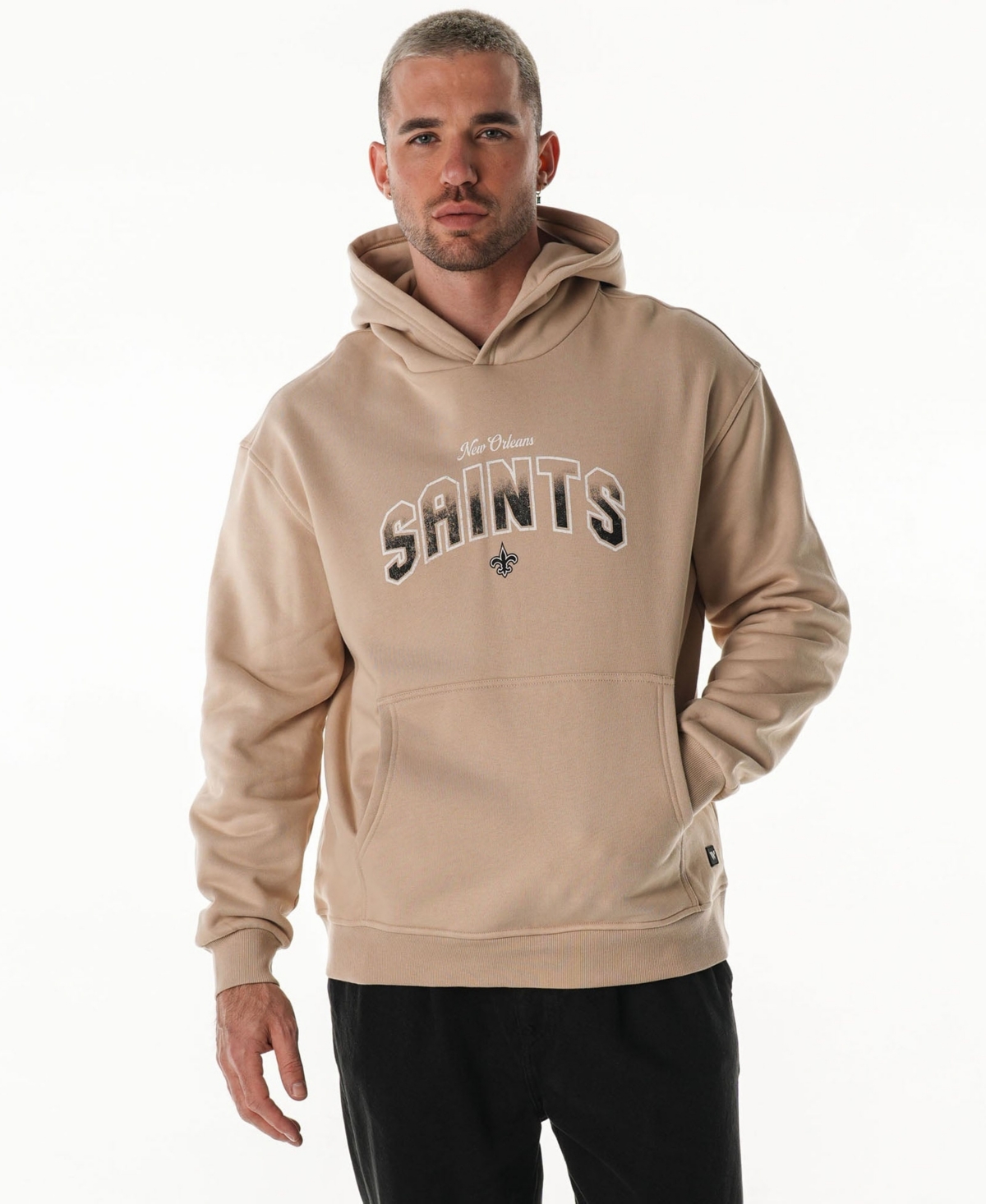 The Wild Collective Men's and Women's Tan New Orleans Saints Oversized Graphic Fleece Hoodie - Tan
