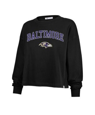 Women's Black Baltimore Ravens Plus Size Sydney Arch Game Sweatshirt