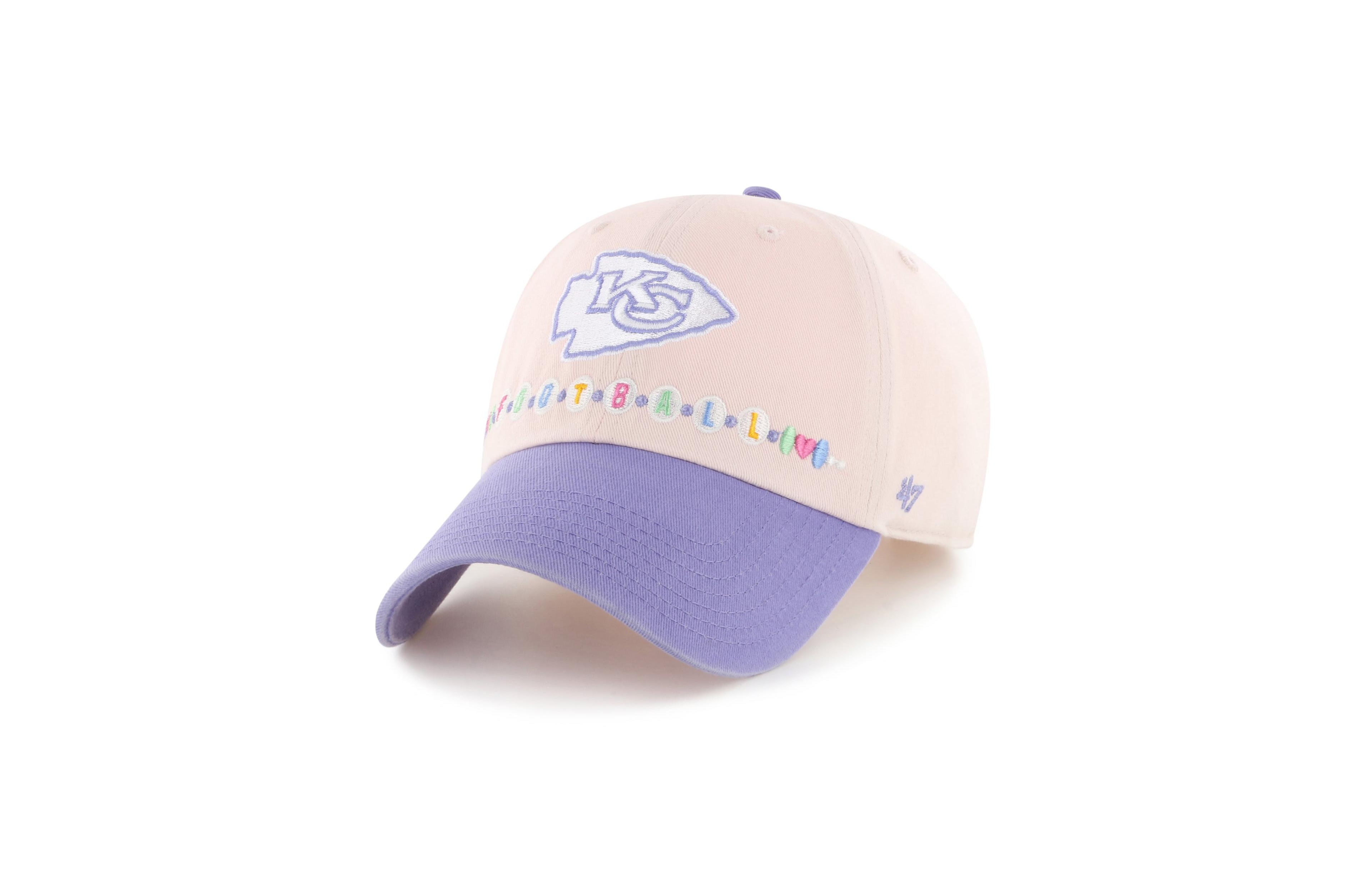 '47 Brand Big Boys' and Girls' Pink/Purple Kansas City Chiefs Friendship Bracelet Clean Up Adjustable Hat