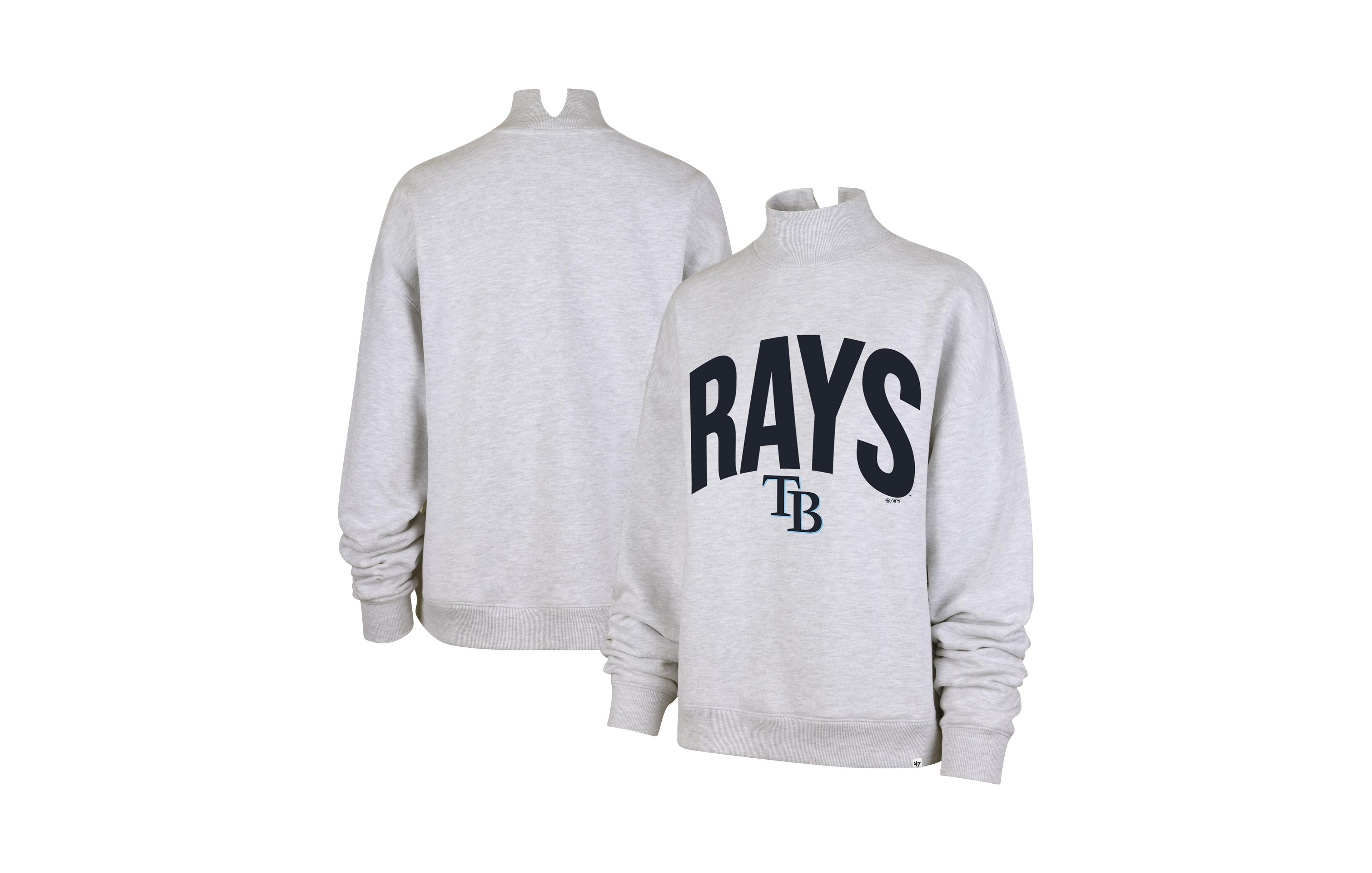 '47 Brand Women's Heather Gray Tampa Bay Rays Subtle Muse Mock Neck Sweatshirt