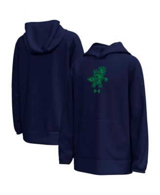 Big Boys' and Girls' Navy Notre Dame Fighting Irish Golfing Leprechaun Fleece Performance Hoodie