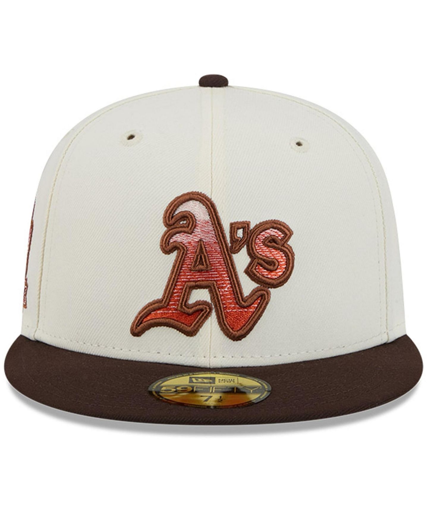 Мужская кепка New Era Natural/Brown Athletics Pumpkin Spice 59FIFTY Fitted Hat — фото 2