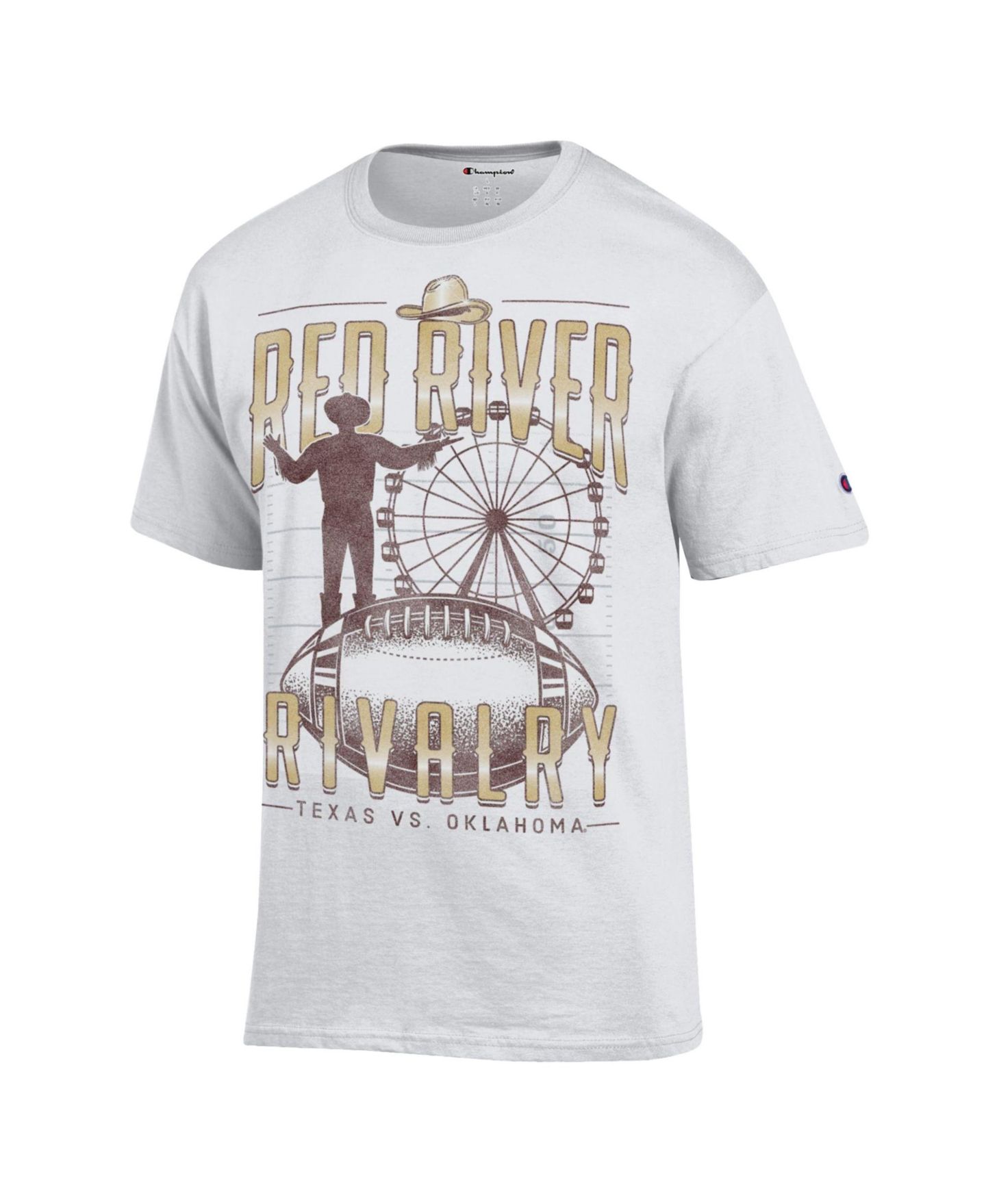 Мужская футболка Champion White 2026 Red River Rivalry Ferris Wheel — фото 2