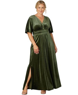 Plus Size Verona Velvet Evening Gown Dress
