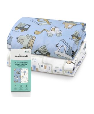 Construction Playard Sheets for Baby Boys, 2-Pack