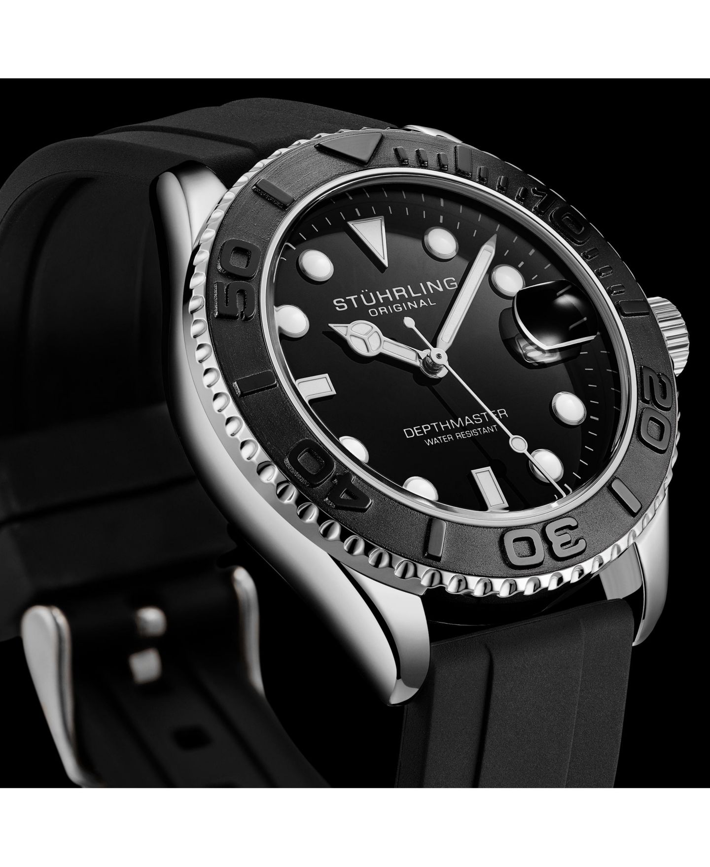 Мужские кварцевые дайвер-часы Stuhrling Depthmaster 4072, 42 мм — фото 4