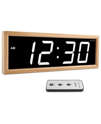 Digital 18" Auto-Dimming Remote Control Wall Clock
