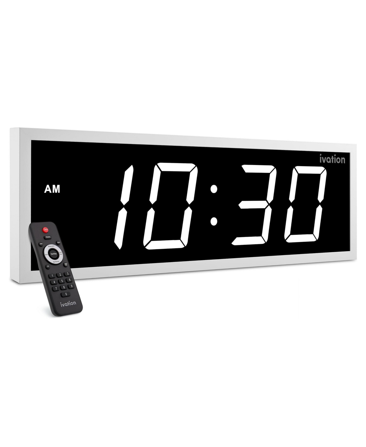 Ivation 18" Digital Led Display Wall Clock with Timer - White